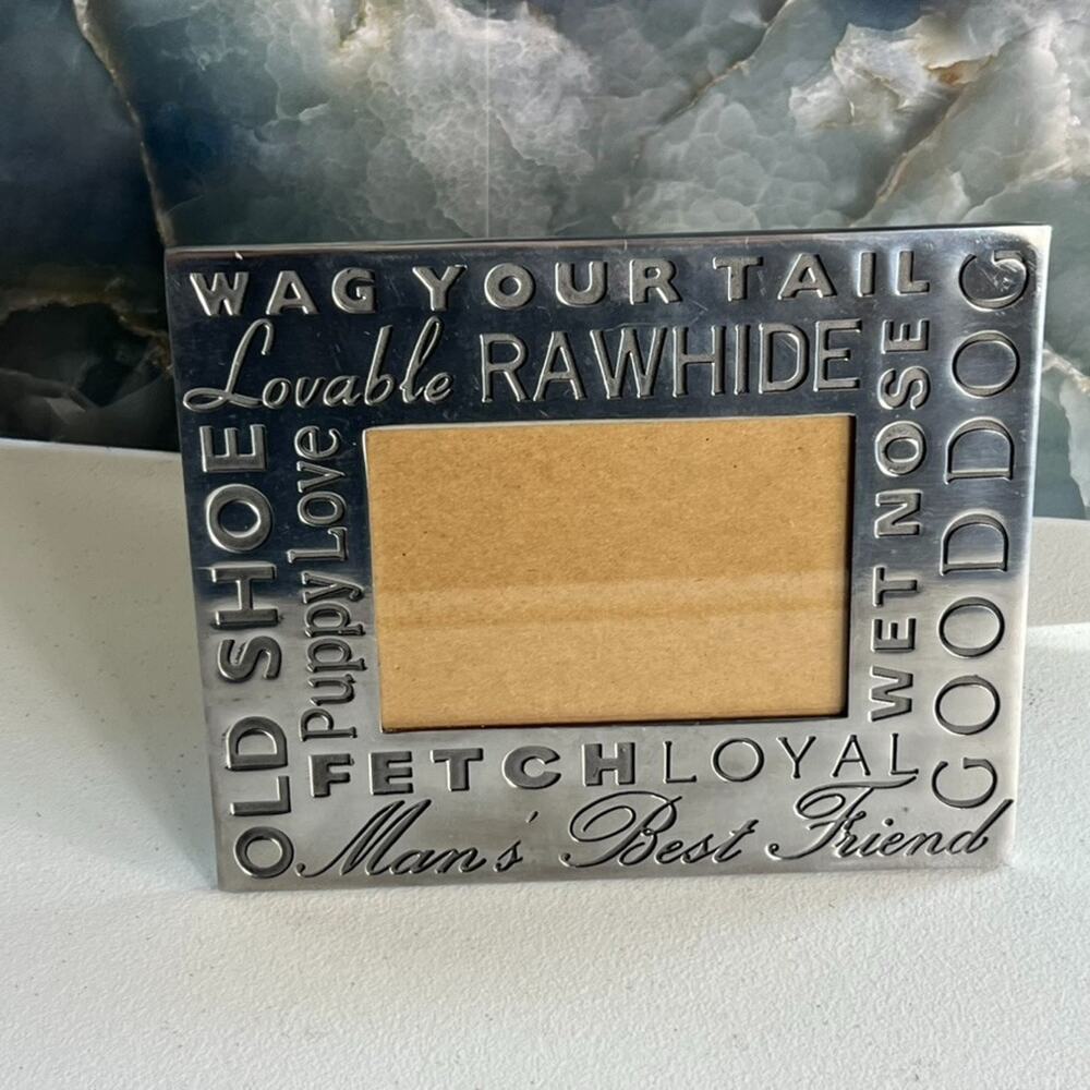 Dog Themed Picture Frame Landscape Suitable For 3.5 x 5 Pictures Metal Rectangle